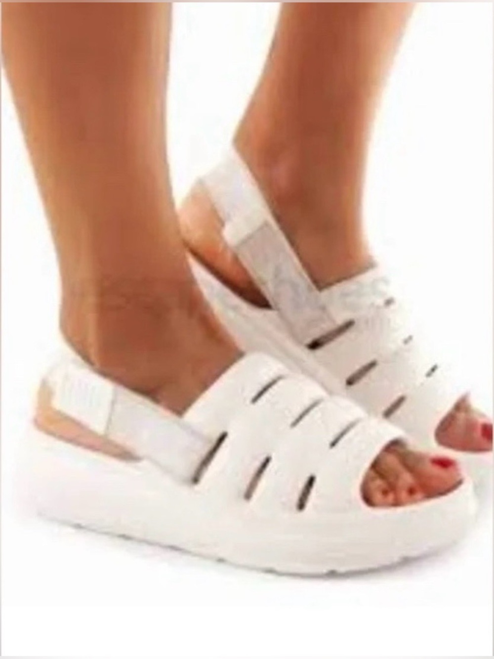 UGG Cream Slip-On Foam Sandals with Back Strap